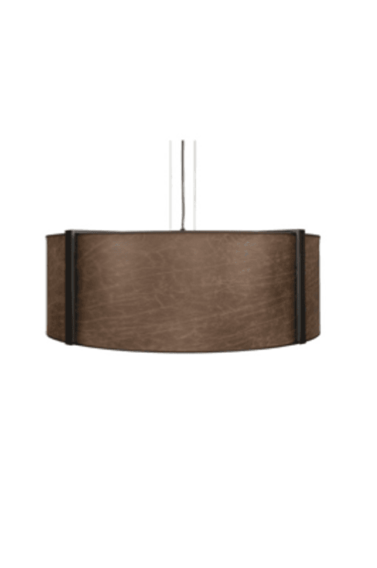 Rustic taklampe cigarfarget leather